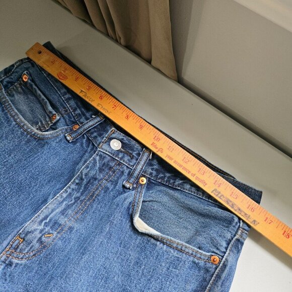Levi’s 505 Mens Straight Fit Jeans Size 34x32 (fits 32x30) Medium Wash Denim - Picture 11 of 15